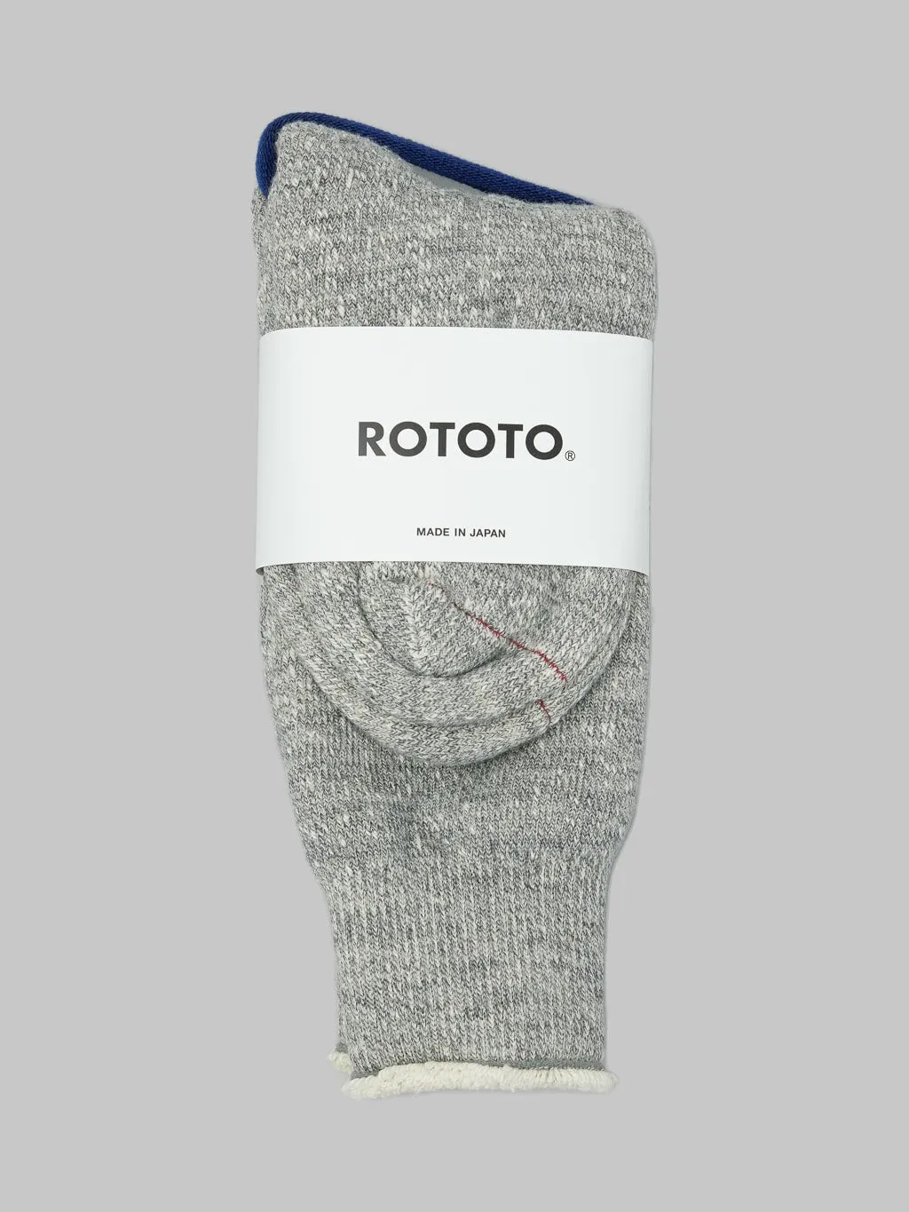 ROTOTO Double Face Crew Socks "Merino Wool & Organic Cotton" Medium Grey