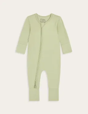 Sage Baby Long Sleeve Bamboo Romper