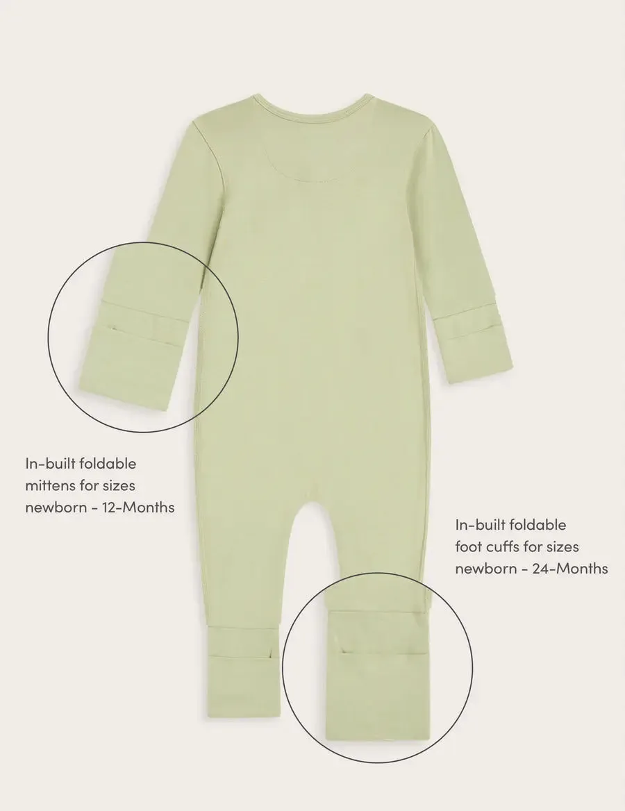 Sage Baby Long Sleeve Bamboo Romper