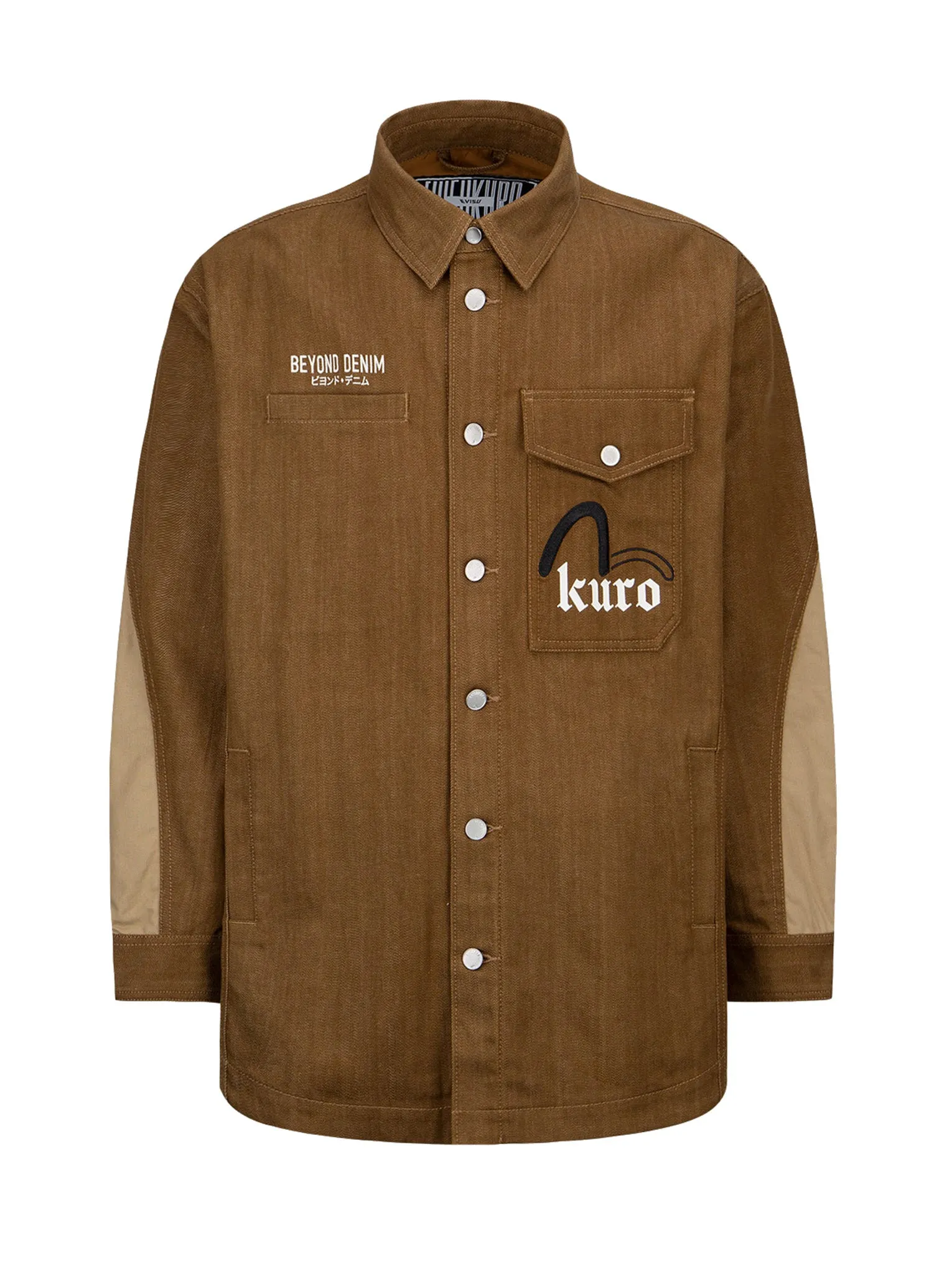 Sashiko Logo Embroidered Denim Shirt Jacket