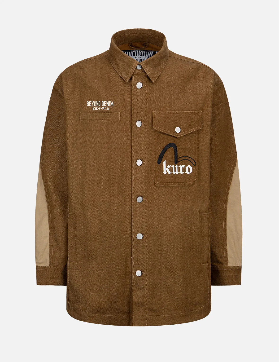 Sashiko Logo Embroidered Denim Shirt Jacket