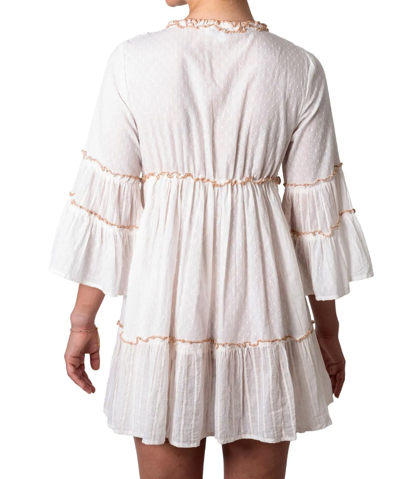 Short Babydoll Embroidered Tunic Dress