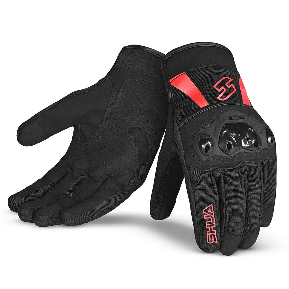 SHUA Shot Summer Gloves  Black Red