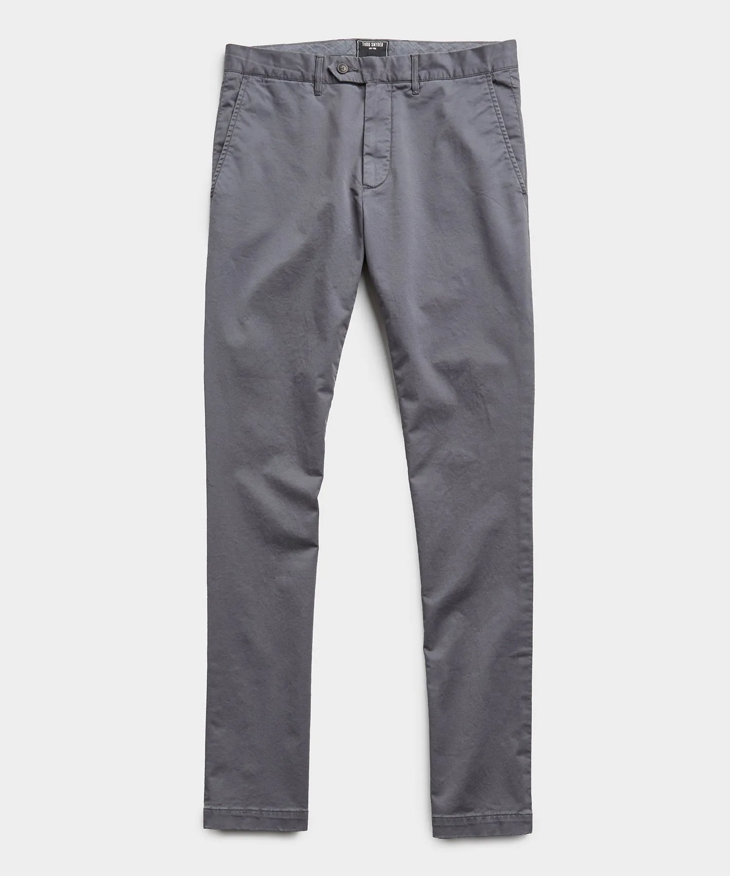 Slim Fit Tab Front Stretch Chino in Charcoal