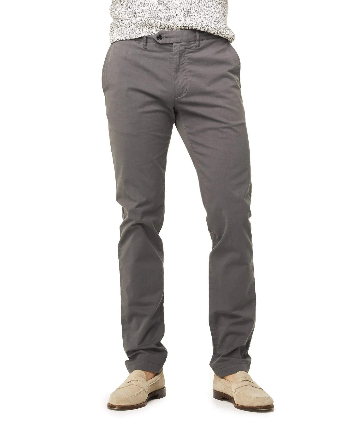 Slim Fit Tab Front Stretch Chino in Charcoal