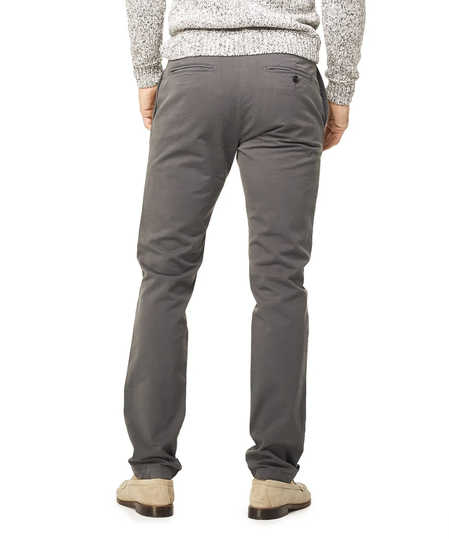 Slim Fit Tab Front Stretch Chino in Charcoal