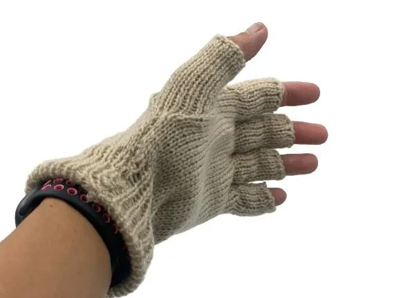 Solid Color Fingerless Alpaca Gloves