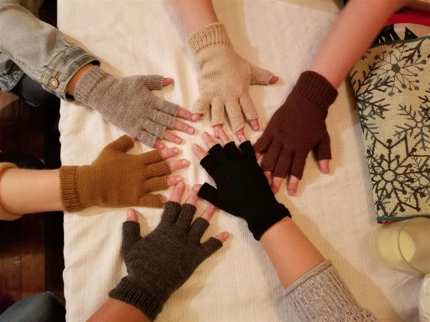 Solid Color Fingerless Alpaca Gloves