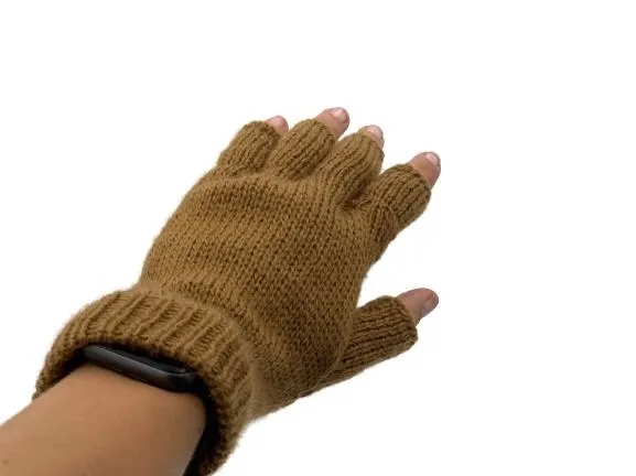 Solid Color Fingerless Alpaca Gloves