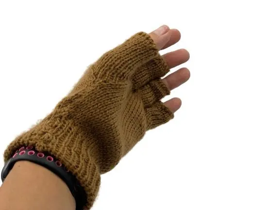 Solid Color Fingerless Alpaca Gloves