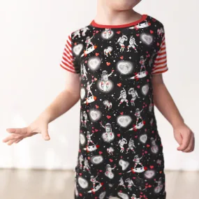 Space Hearts Romper with Side Zipper (0-3T)