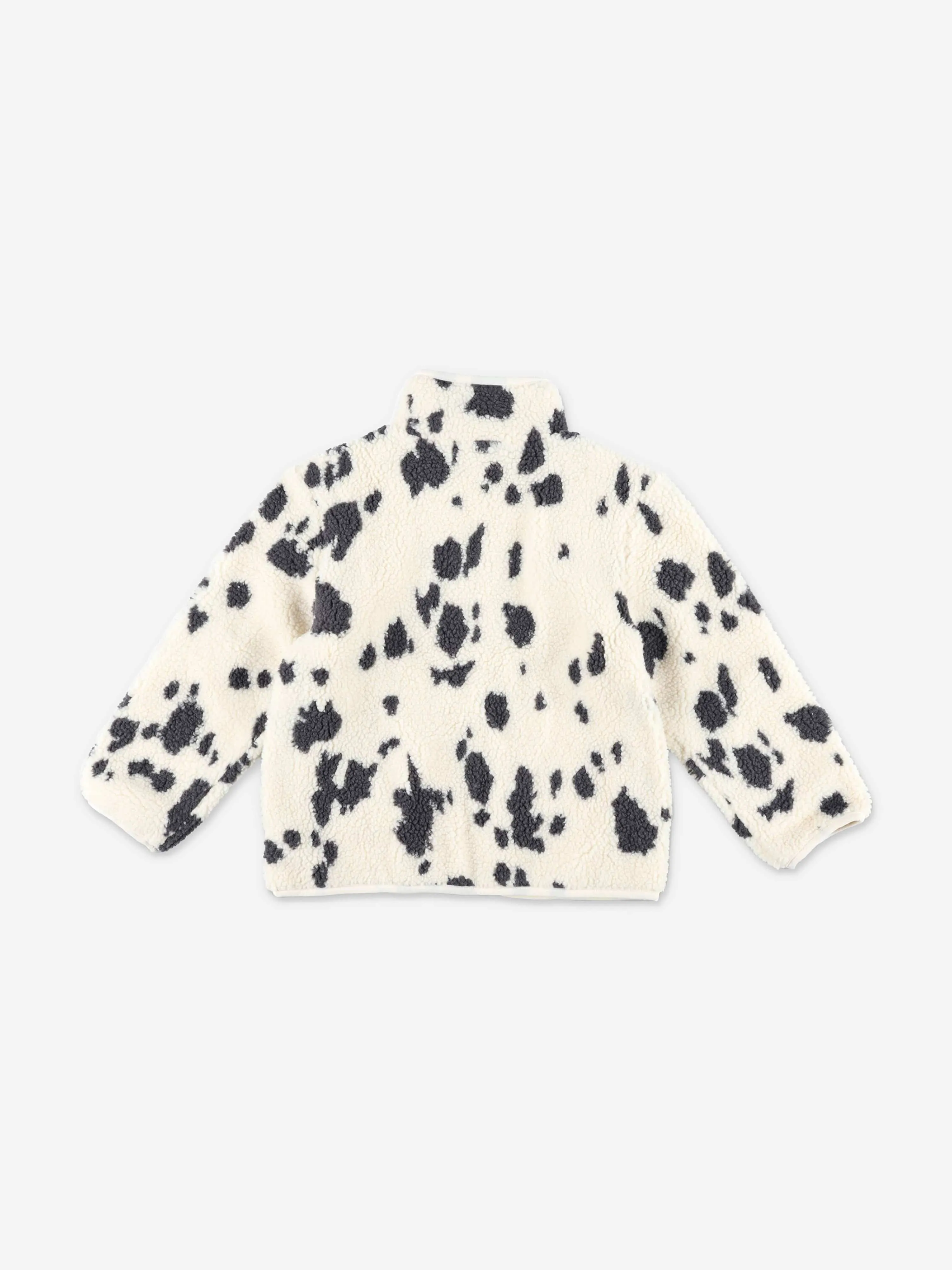 Stella McCartney Girls Fleece Cow Print Jacket in Ivory