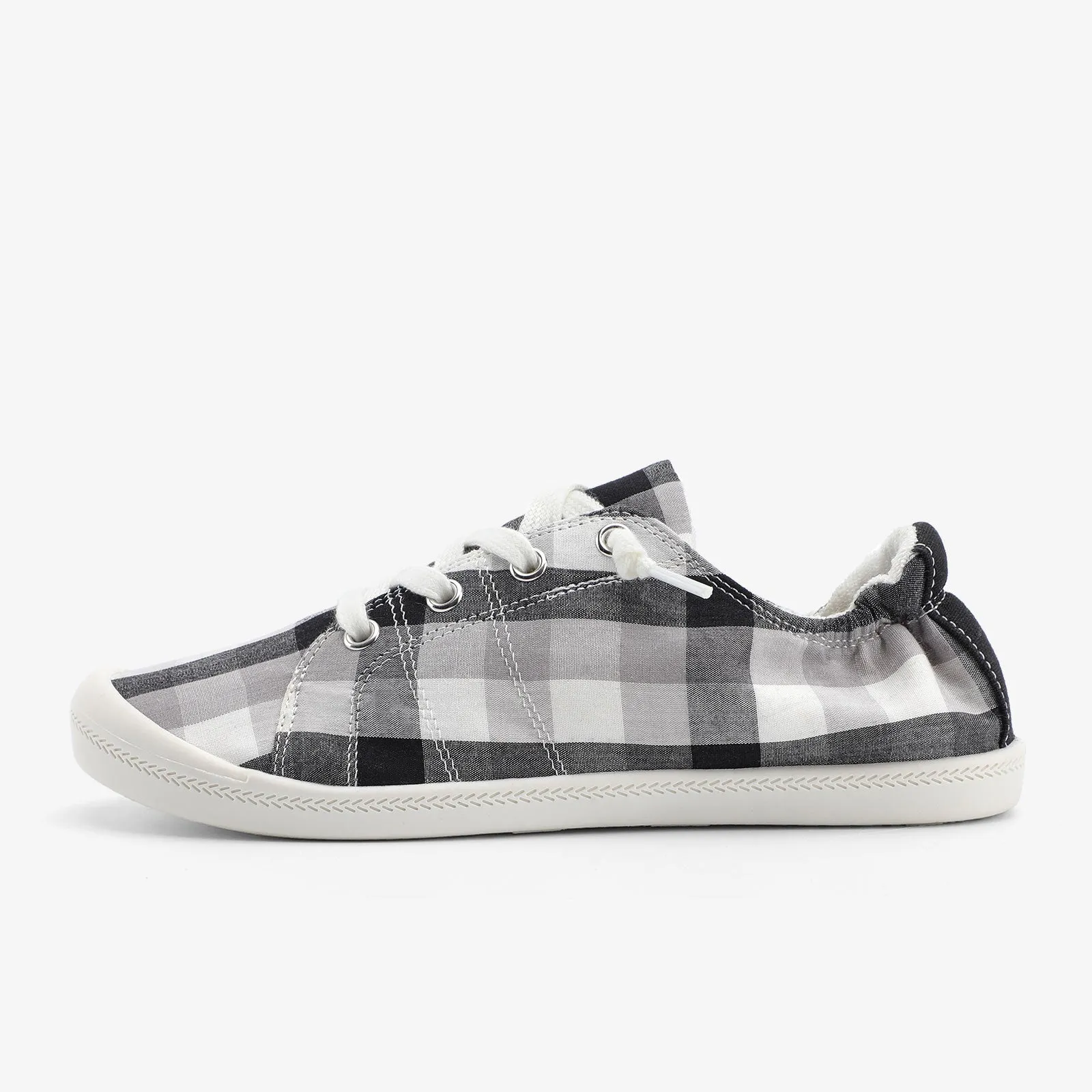 STQ Plaid Slip-Ons Casual Shoes