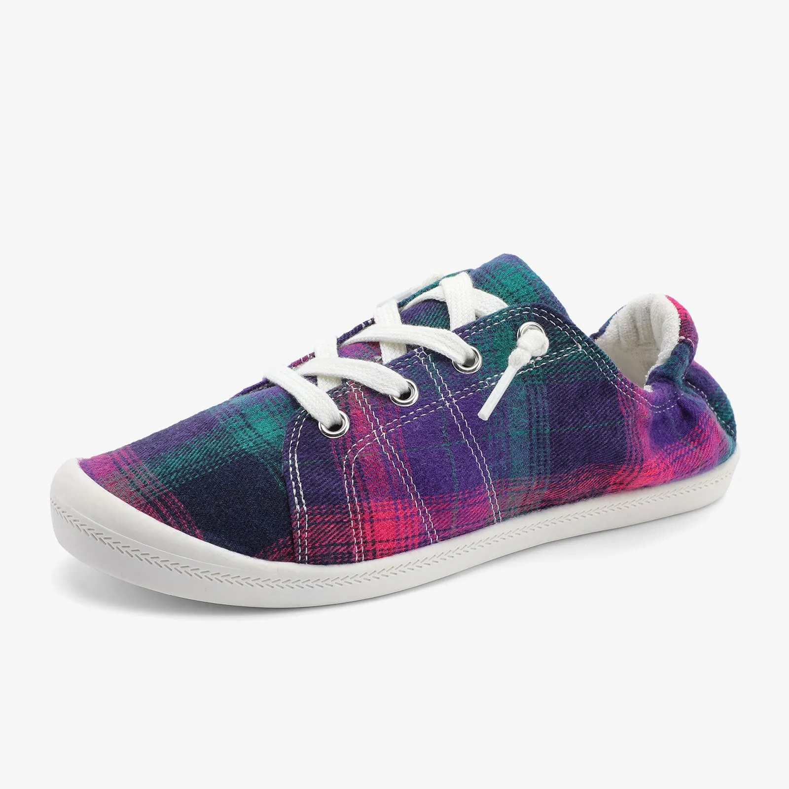 STQ Plaid Slip-Ons Casual Shoes