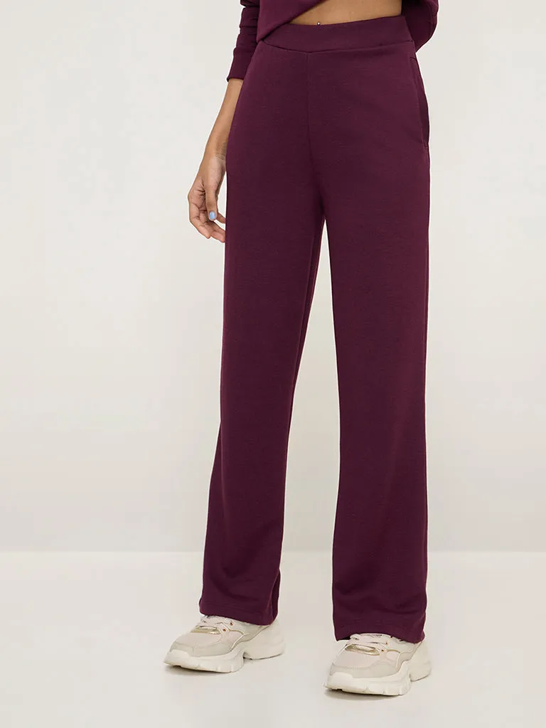 Studiofit Purple High-Rise Track Pants