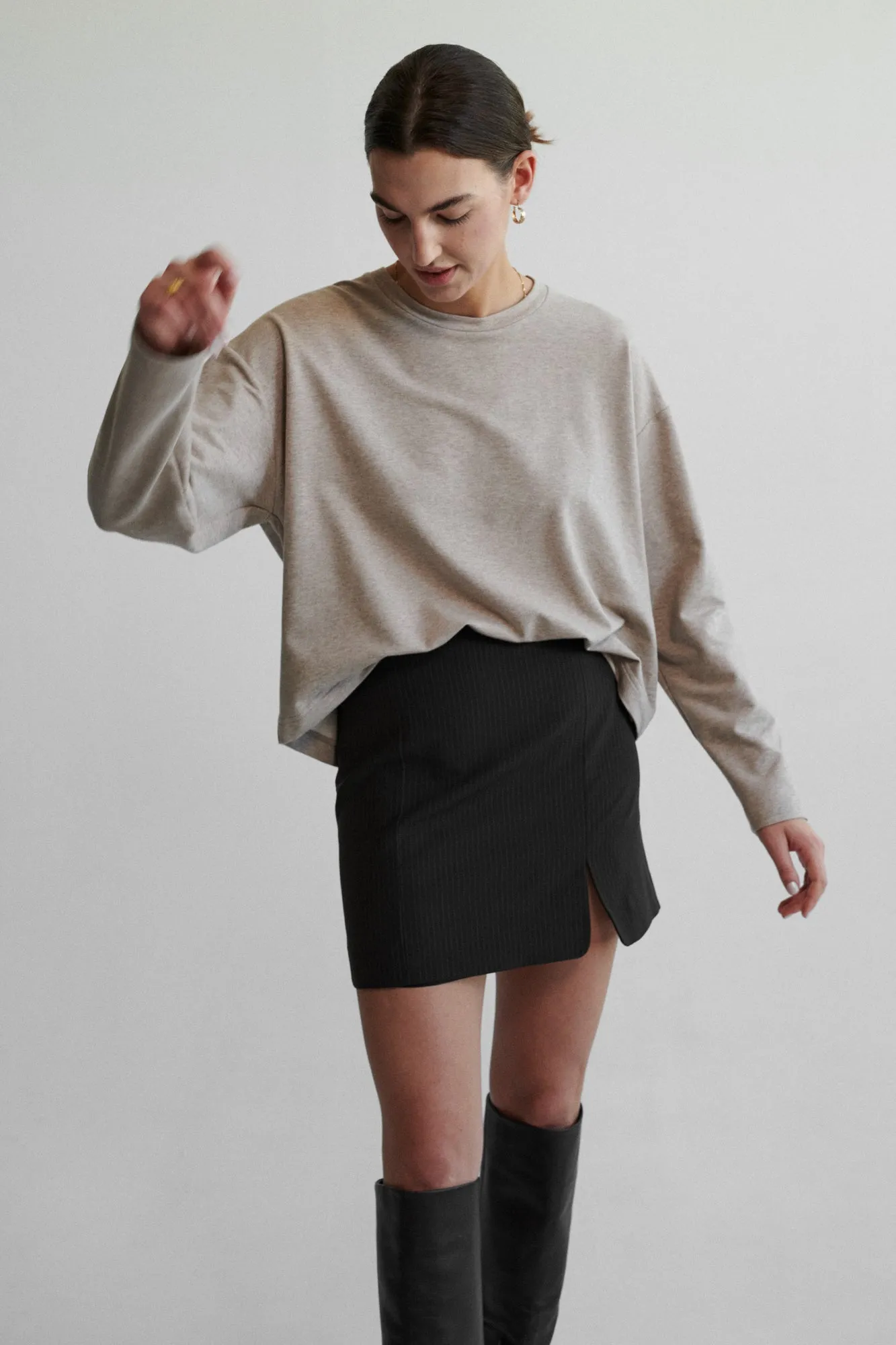 Sweatshirt in organic cotton / 14 / 04 / cappuccino