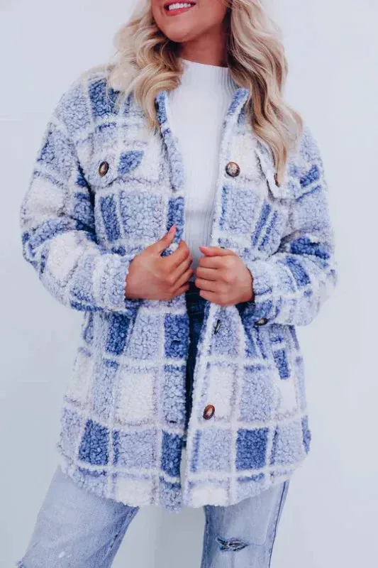 Sylvia - Polar Fleece Plaid Jacket