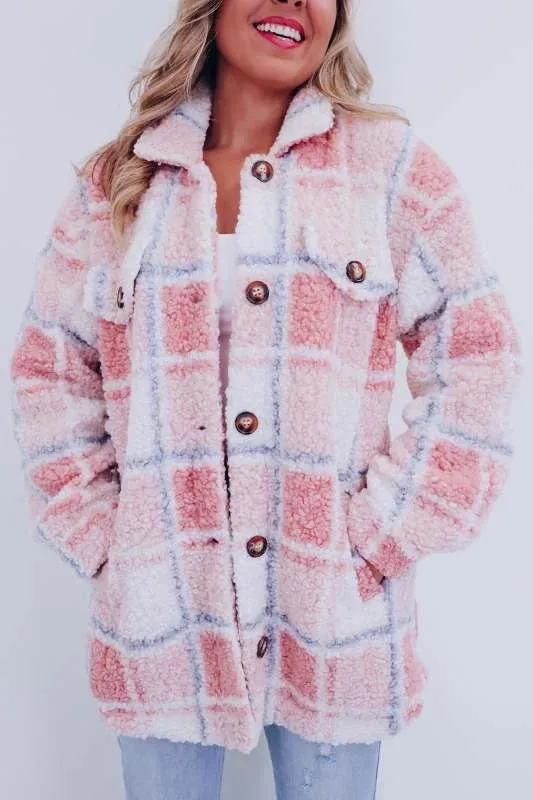 Sylvia - Polar Fleece Plaid Jacket