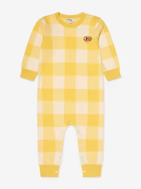 The Bonnie Mob Baby Check Jacquard Romper in Yellow