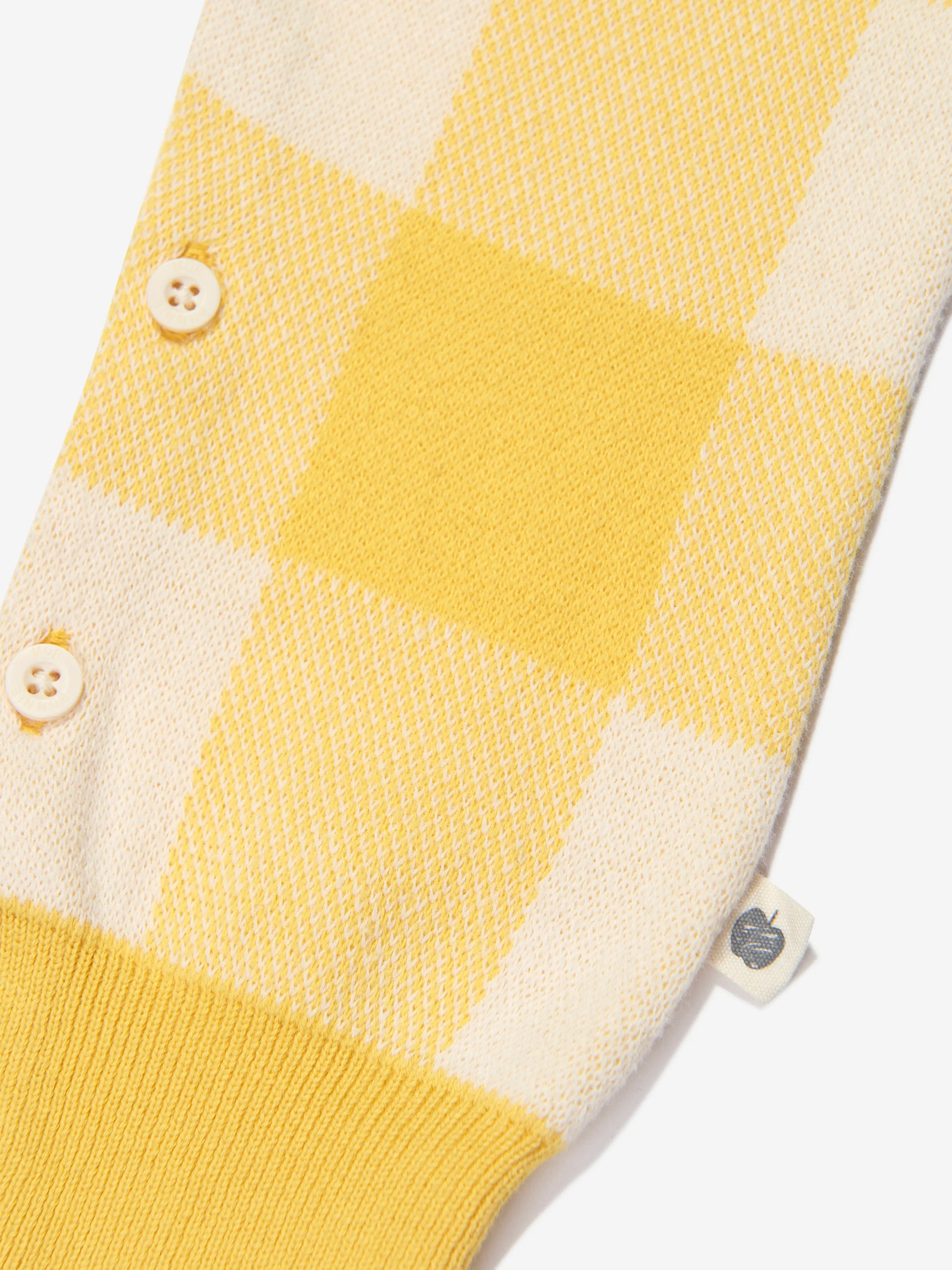 The Bonnie Mob Baby Check Jacquard Romper in Yellow