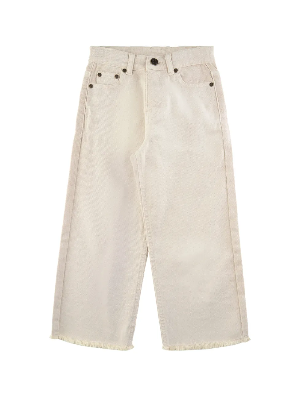 The Favela Wide Cropped Jeans - Ivory - KIDS