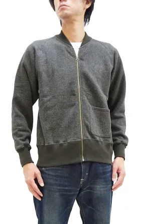 TOYS McCOY Melange Zip-Up Sweatshirt Men's No Hood Heather-Black Full Zip Sweatshirt with Rib Panel TMC2377