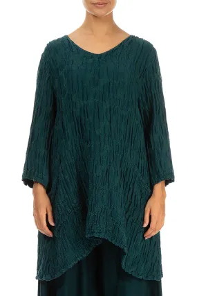 Twin Pockets Emerald Circle Silk Linen Tunic