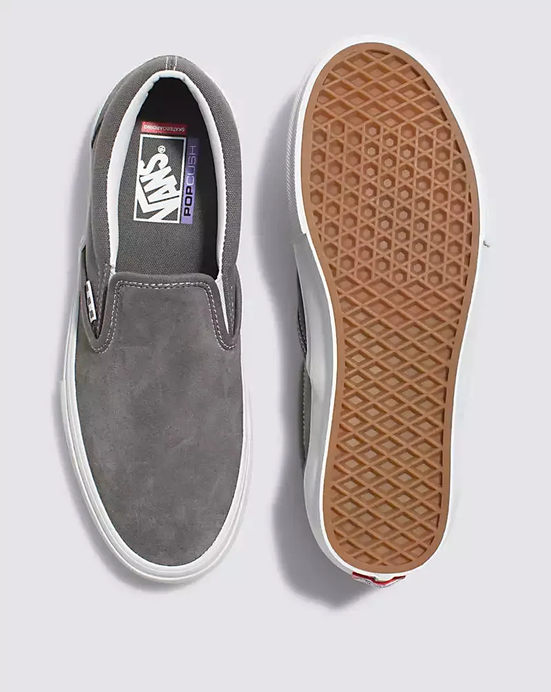 VANS SKATE SLIP ON SHOE PEWTER/TRUE WHITE