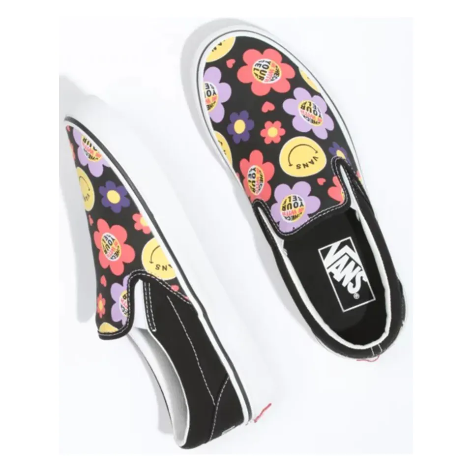 Vans Unisex Classic Radic Happy Slip On Shoes - Black / Multi