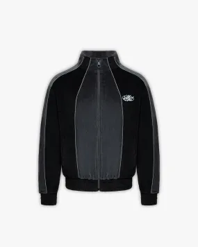 VELOURS TRACK JACKET BLACK