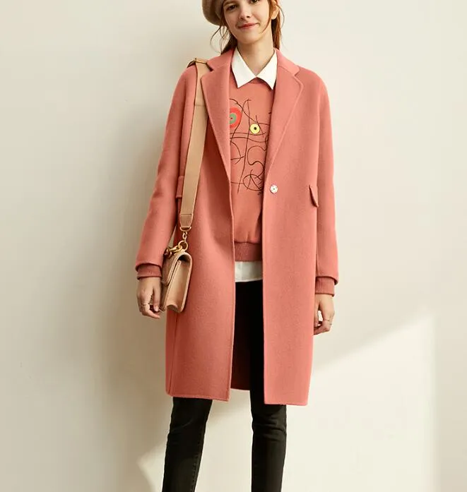 Women Coat Mid-Length Winter Wool Coat Jacket/0959