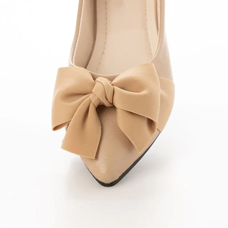 Womens Elegant Flat Shoes Bow-Knot Pointy Toe Shoes