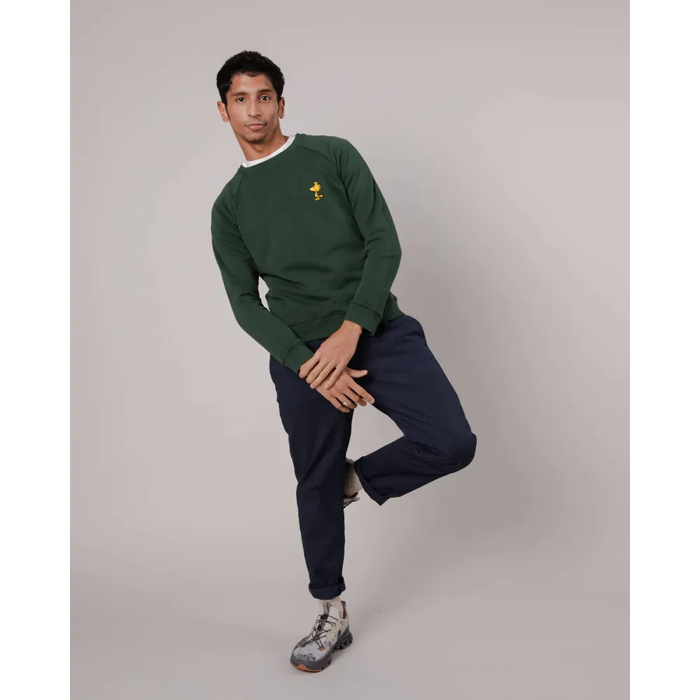 Woodstock Embroidered Green Sweatshirt Made From Organic Cotton