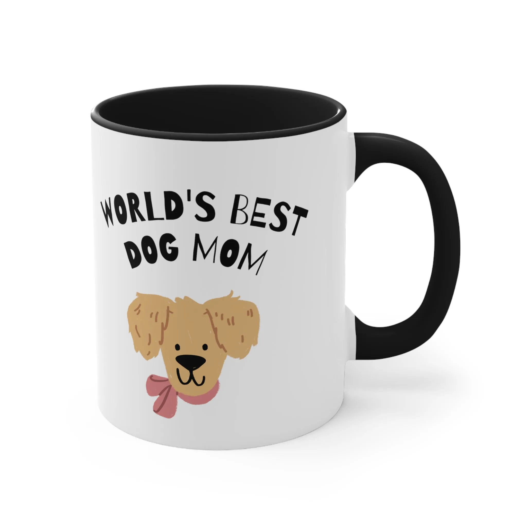 World's Best Dog Mom with Cute Doodle Multi-Color Coffee Mug Gift for Dog Owners