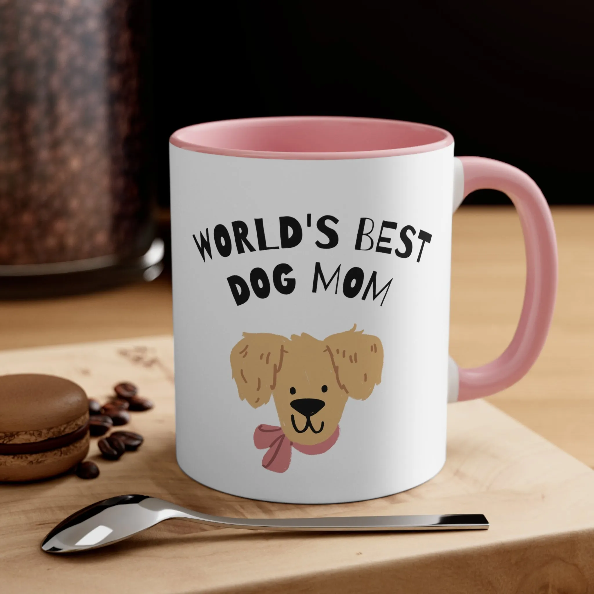 World's Best Dog Mom with Cute Doodle Multi-Color Coffee Mug Gift for Dog Owners