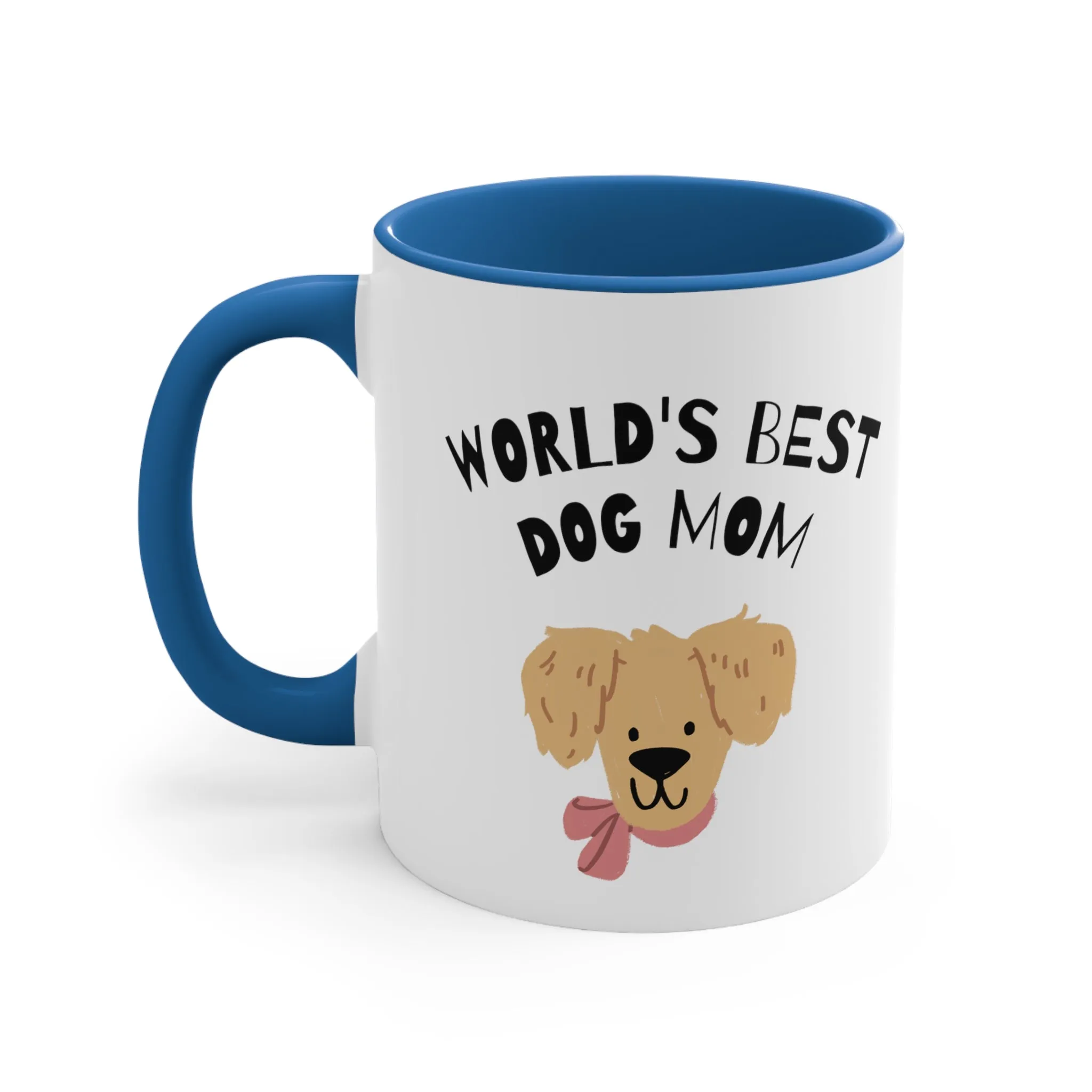 World's Best Dog Mom with Cute Doodle Multi-Color Coffee Mug Gift for Dog Owners